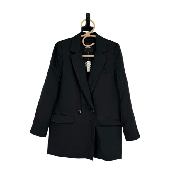 MadeWell Drapeweave Caldwell Double-Breasted Blazer in Black Size XS NH328 NEW - Picture 3 of 15